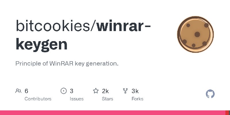 GitHub - bitcookies/winrar-keygen: Principle of WinRAR key generation.